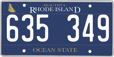 RI license plate 635349