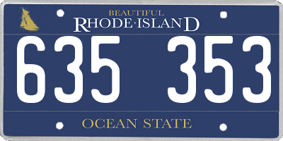 RI license plate 635353
