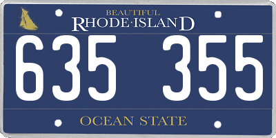 RI license plate 635355