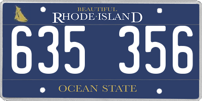 RI license plate 635356