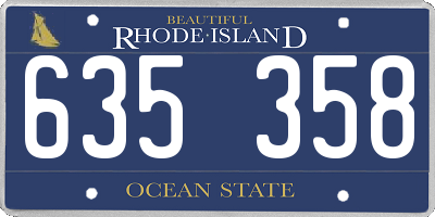 RI license plate 635358