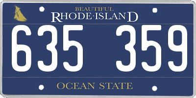 RI license plate 635359