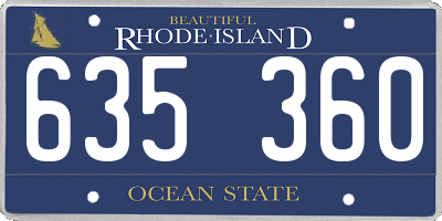 RI license plate 635360