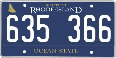 RI license plate 635366