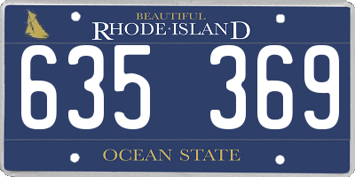 RI license plate 635369