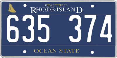 RI license plate 635374