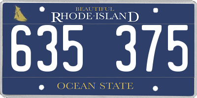 RI license plate 635375