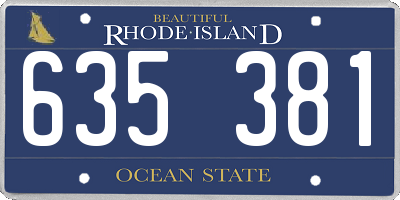 RI license plate 635381