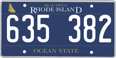 RI license plate 635382