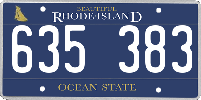 RI license plate 635383