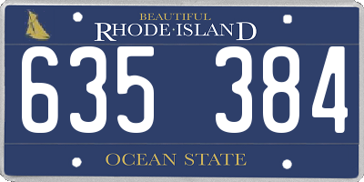 RI license plate 635384