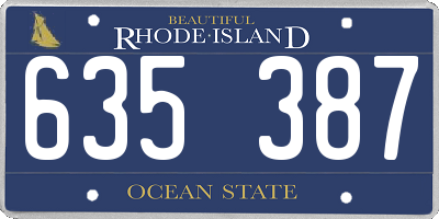 RI license plate 635387