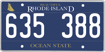 RI license plate 635388