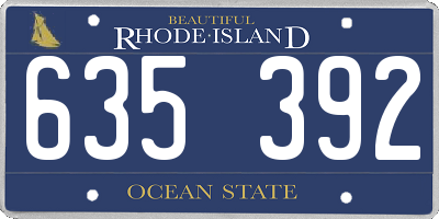 RI license plate 635392