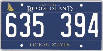 RI license plate 635394