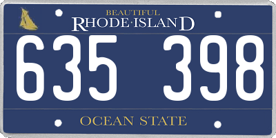 RI license plate 635398