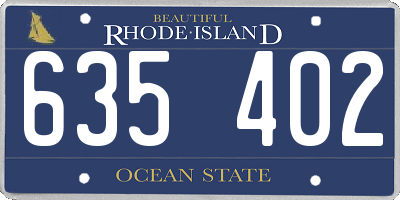 RI license plate 635402