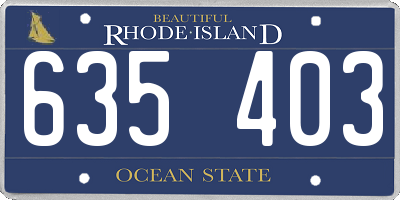 RI license plate 635403
