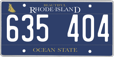 RI license plate 635404
