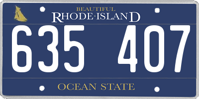 RI license plate 635407
