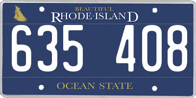 RI license plate 635408