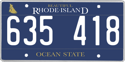 RI license plate 635418