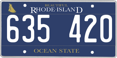 RI license plate 635420