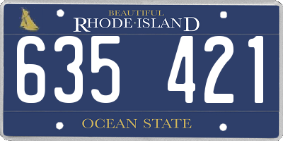 RI license plate 635421