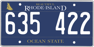RI license plate 635422