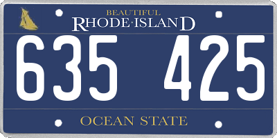 RI license plate 635425