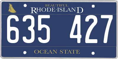 RI license plate 635427