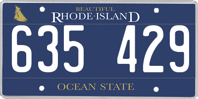 RI license plate 635429