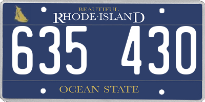 RI license plate 635430