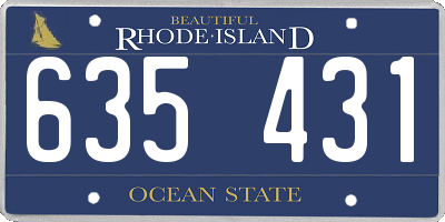 RI license plate 635431