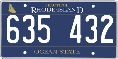 RI license plate 635432