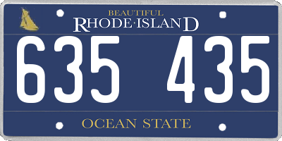 RI license plate 635435