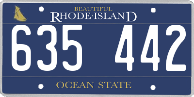 RI license plate 635442