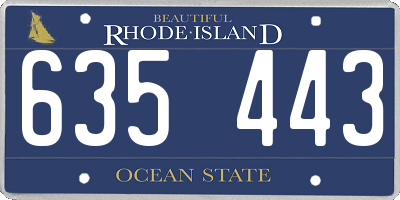 RI license plate 635443