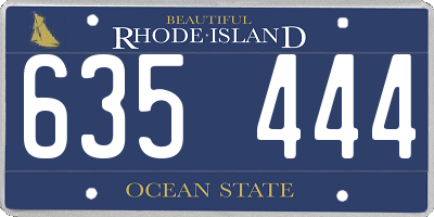 RI license plate 635444