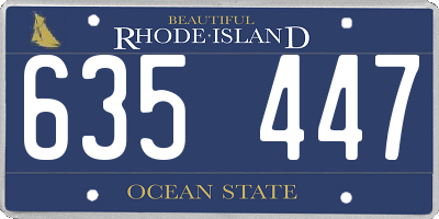 RI license plate 635447
