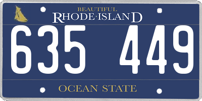 RI license plate 635449