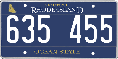 RI license plate 635455