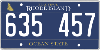RI license plate 635457