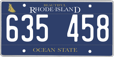 RI license plate 635458