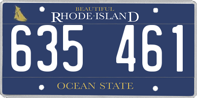 RI license plate 635461