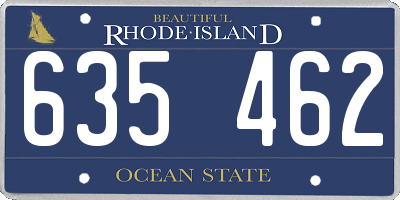 RI license plate 635462