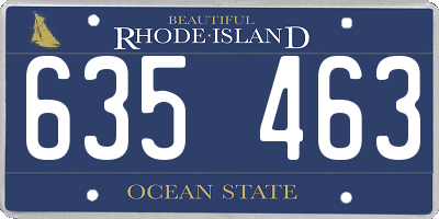 RI license plate 635463