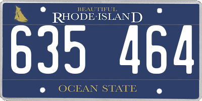 RI license plate 635464