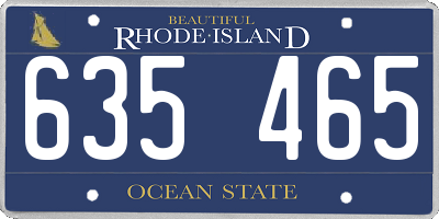 RI license plate 635465