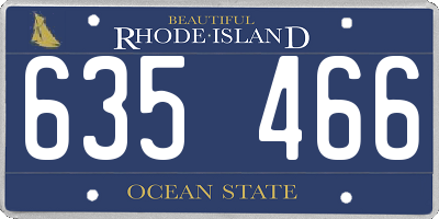 RI license plate 635466